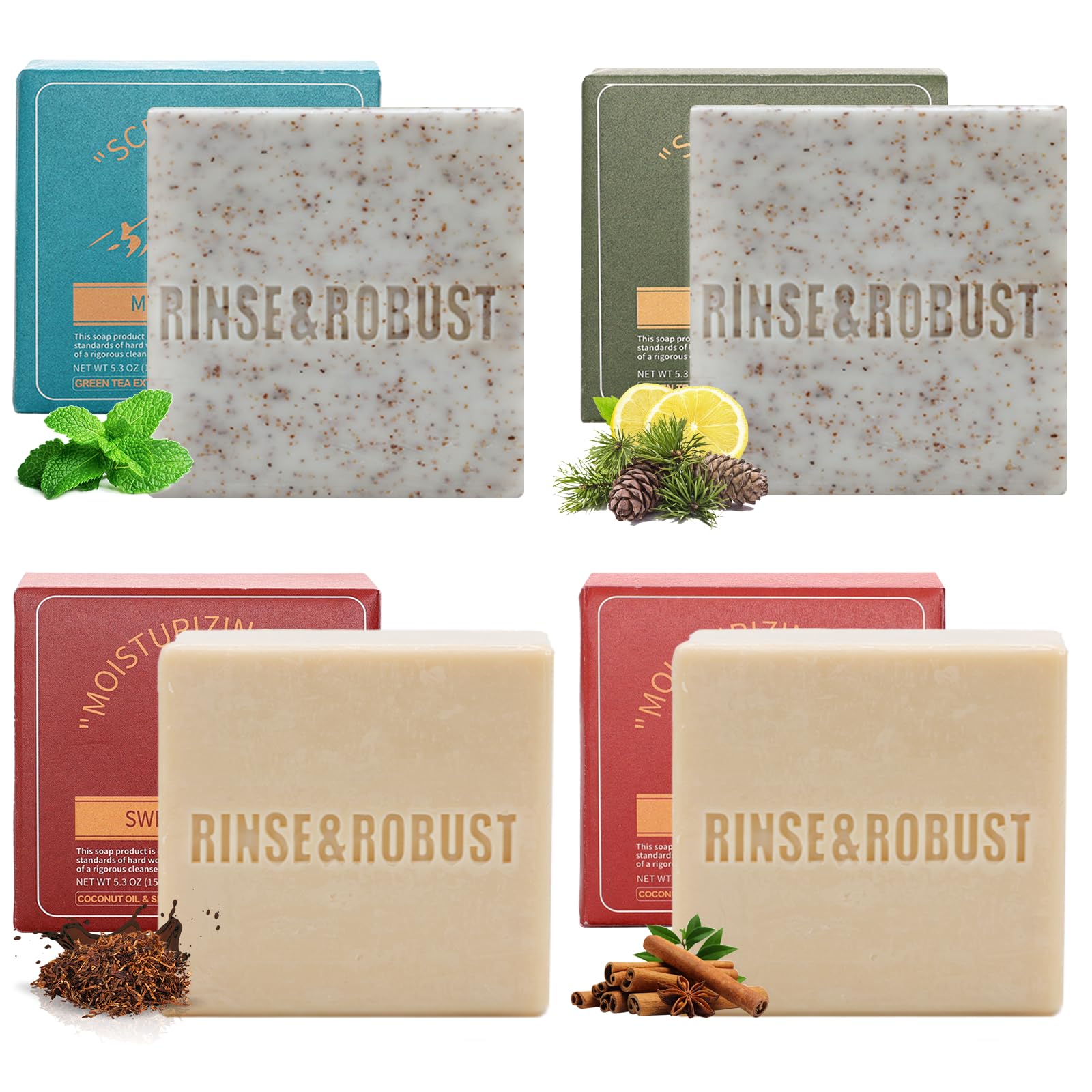 Amazon.com : Rinse & Robust Mens Bar Soap Cleansing Bar
